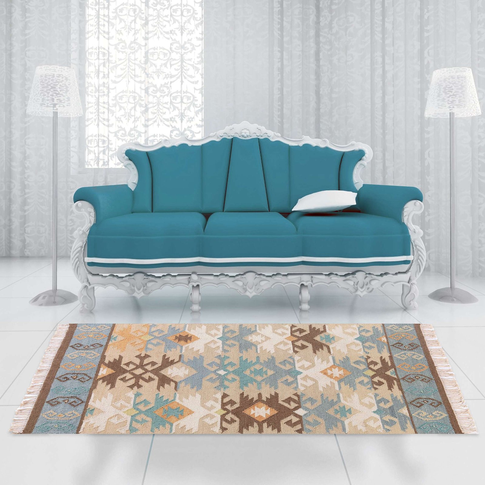 Handcrafted Hand-Woven Rug – An Elegant Addition to Your Home – 4x6 9 Handcrafted Hand-Woven Rug – An Elegant Addition to Your Home – 4x6 - Image 4